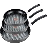 T-fal Ultimate Hard Anodized Nonstick Fry Pan Set 8, 10.25, 12 Inch Oven Safe 400F, Lid Safe 350F Cookware, Pots and Pans, Di