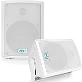 Pyle Home Pyle PDWR63 Dual Waterproof Outdoor Speaker System-6.5 Inch Pair of Weatherproof Wall or Ceiling Mounted White Speakers w/Heavy Duty Grill,Universal Mount-for Use in The Pool,Patio