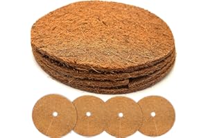 Akuoly Thickened Coconut Fiber Mulch Ring 15.7inches/40cm Diameter, Coco Coir Garden Mulches to Keep Potted Plants in Moisture, Protect Seedlings and Mulch The Base of Plants, Pack of 4pcs