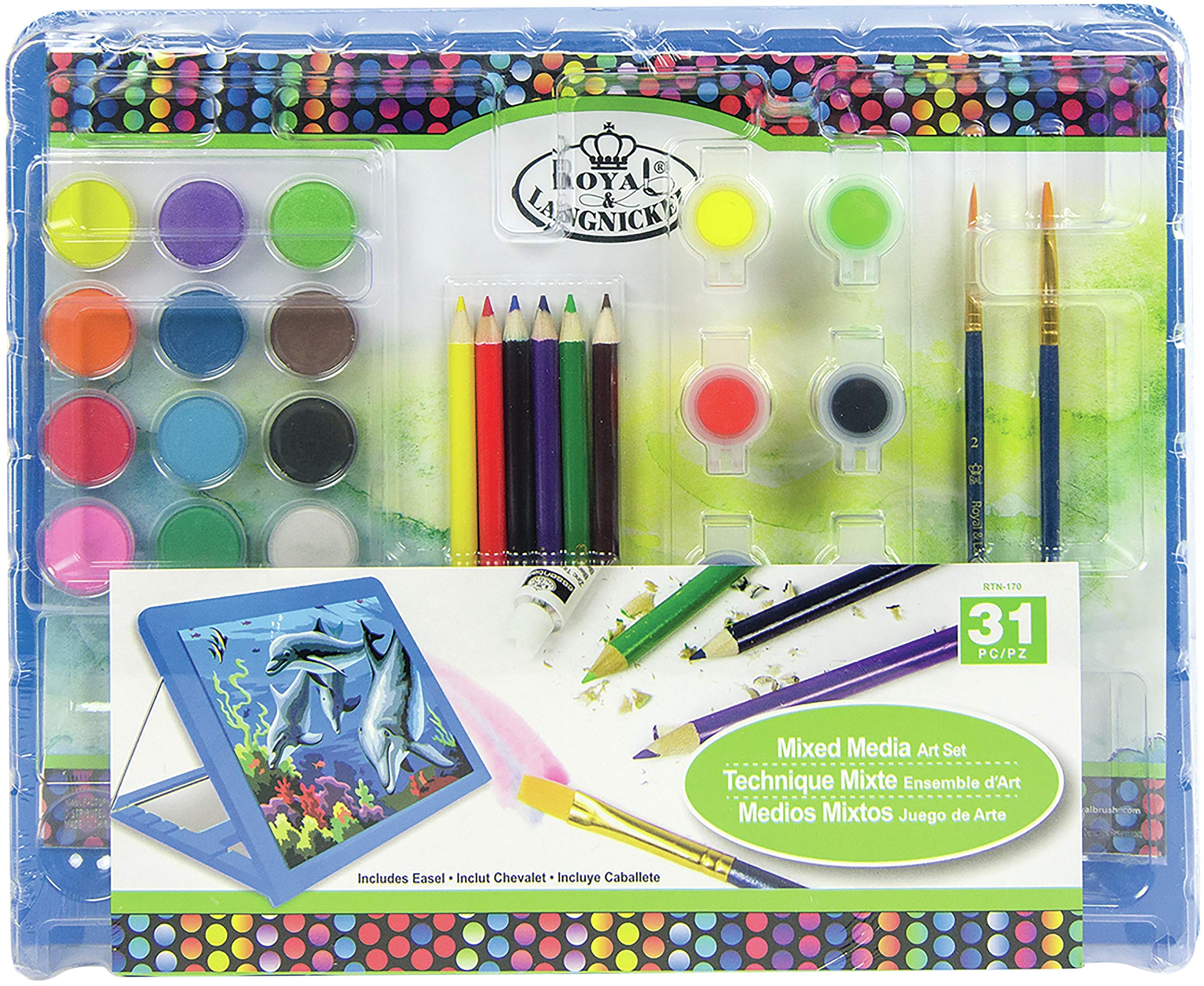 ROYAL BRUSH MANUFACTURING Mixed Media Art Set Blue 31/PK, One Size