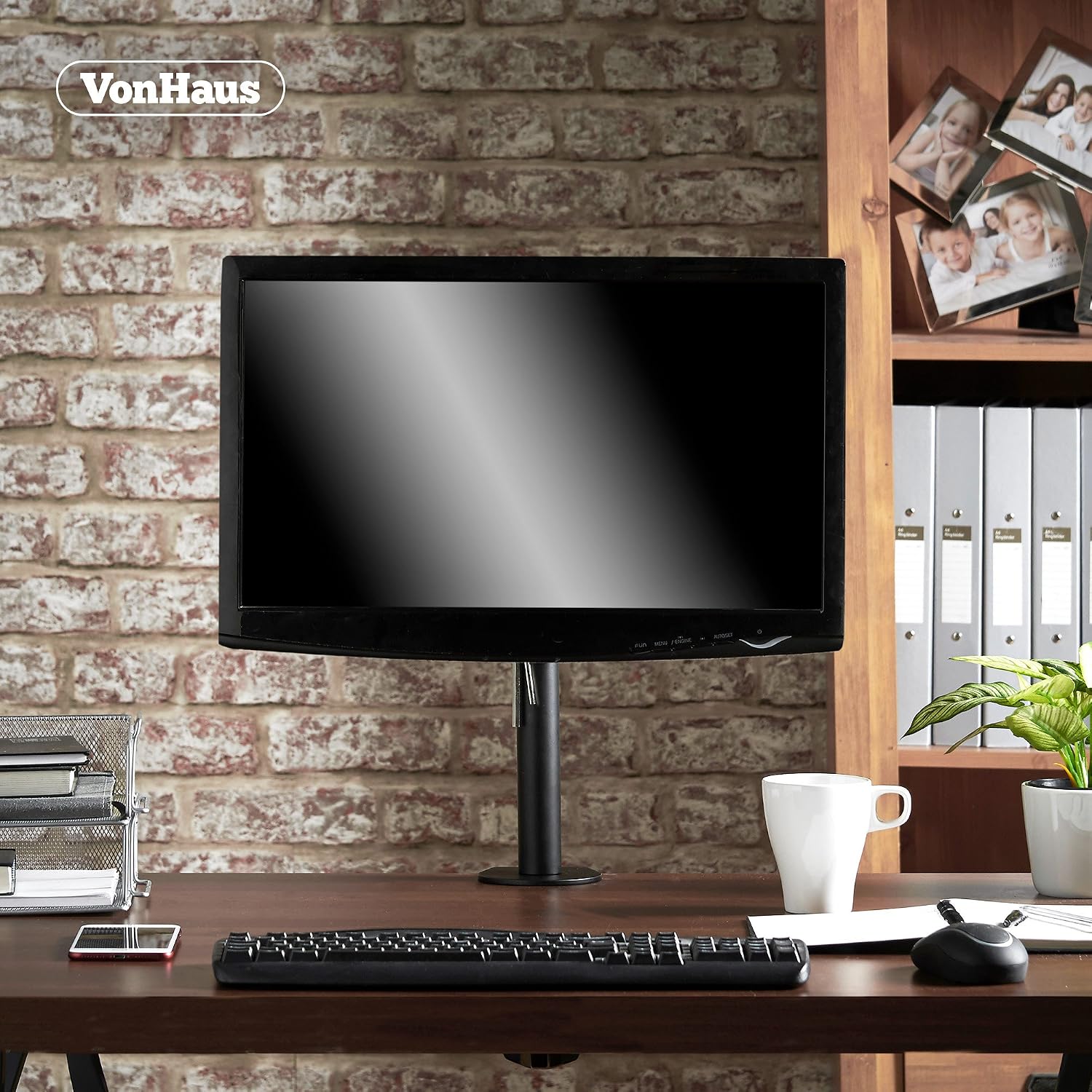 VonHaus Single Monitor Stand for 13-32" Screens, Monitor Mount with Desk Clamp, Height Adjustable - Image 4