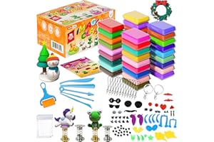 IMAGINE TOYS Fun AIR Clay Modeling KIT - 36 Colors Air Dry Modeling Clay with 5 Sculpting Tools Plus Roller, 50+ Decorations, 4 Spring Seats, 10 Phone Chains, 2 Key Rings, Booklet, Etc. Great Gift. Age 3-12+