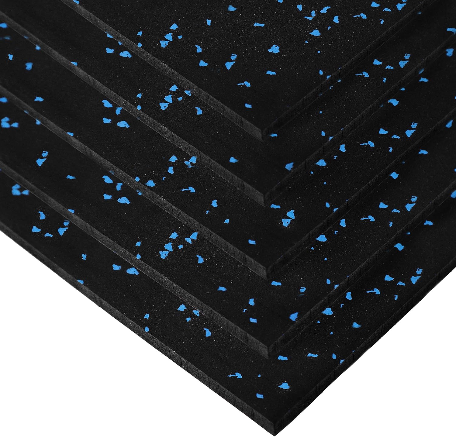 IncStores 4' x 6' Premium 3/8in x 4ft x 6ft Rubber Gym Flooring Mats (Blue) Includes 5 Mats and