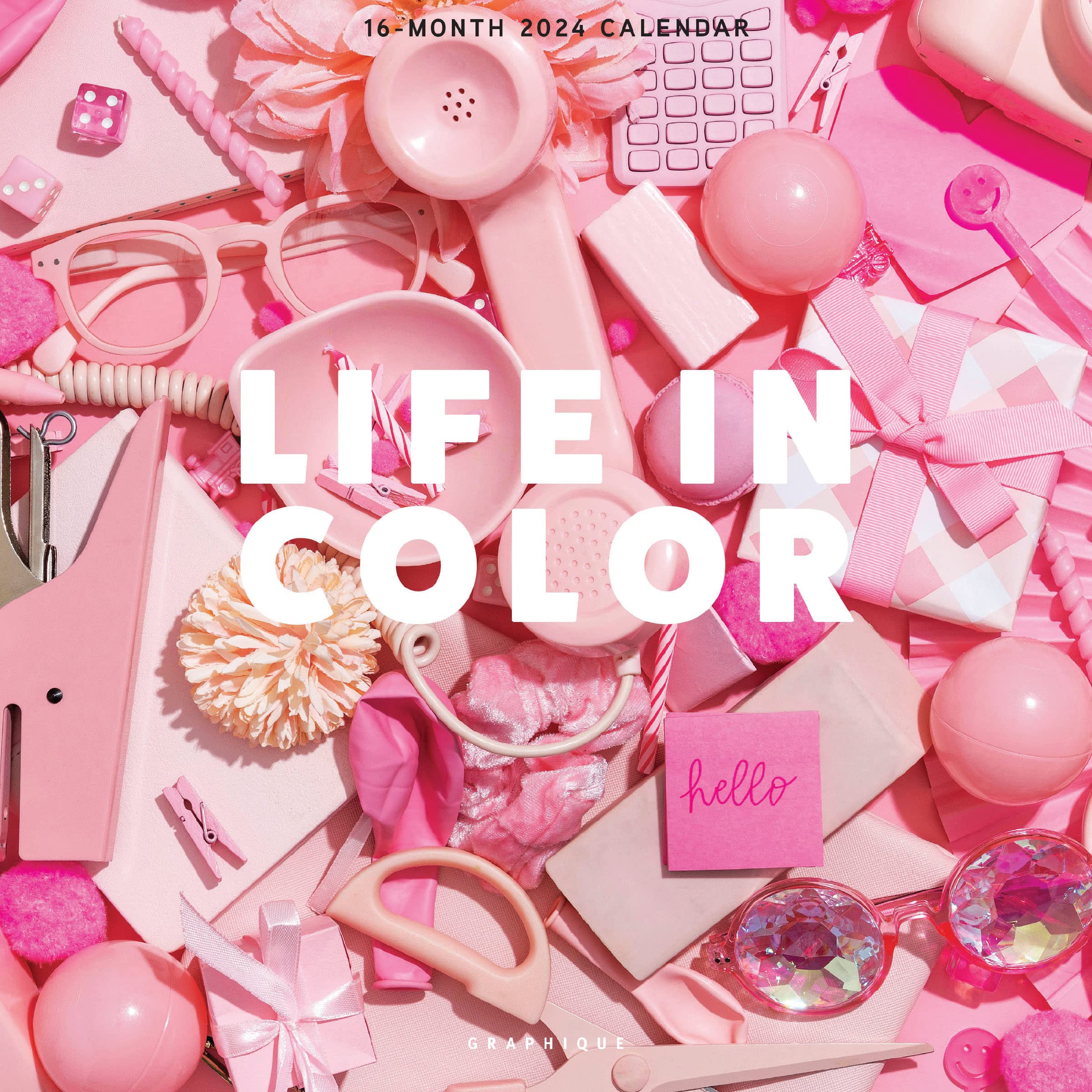 Graphique 2024 Life in Color Wall Calendar | 12” x 12” | Thick Paper | Home & Office Organizer | Large Monthly Grid | 3 Languages & Marked Holidays | 4 Month Preview Page for 2025