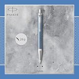 Parker IM Ballpoint Pen Blue Grey Chrome Trim Medium Point Gift Box view 2