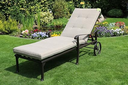 Made for us Alu Garten-Liege, Sonnen-Liege aus wetterfestem Aluguss, Liege-Stuhl mit UV beständiger AkzoNobel Einbrennlackier