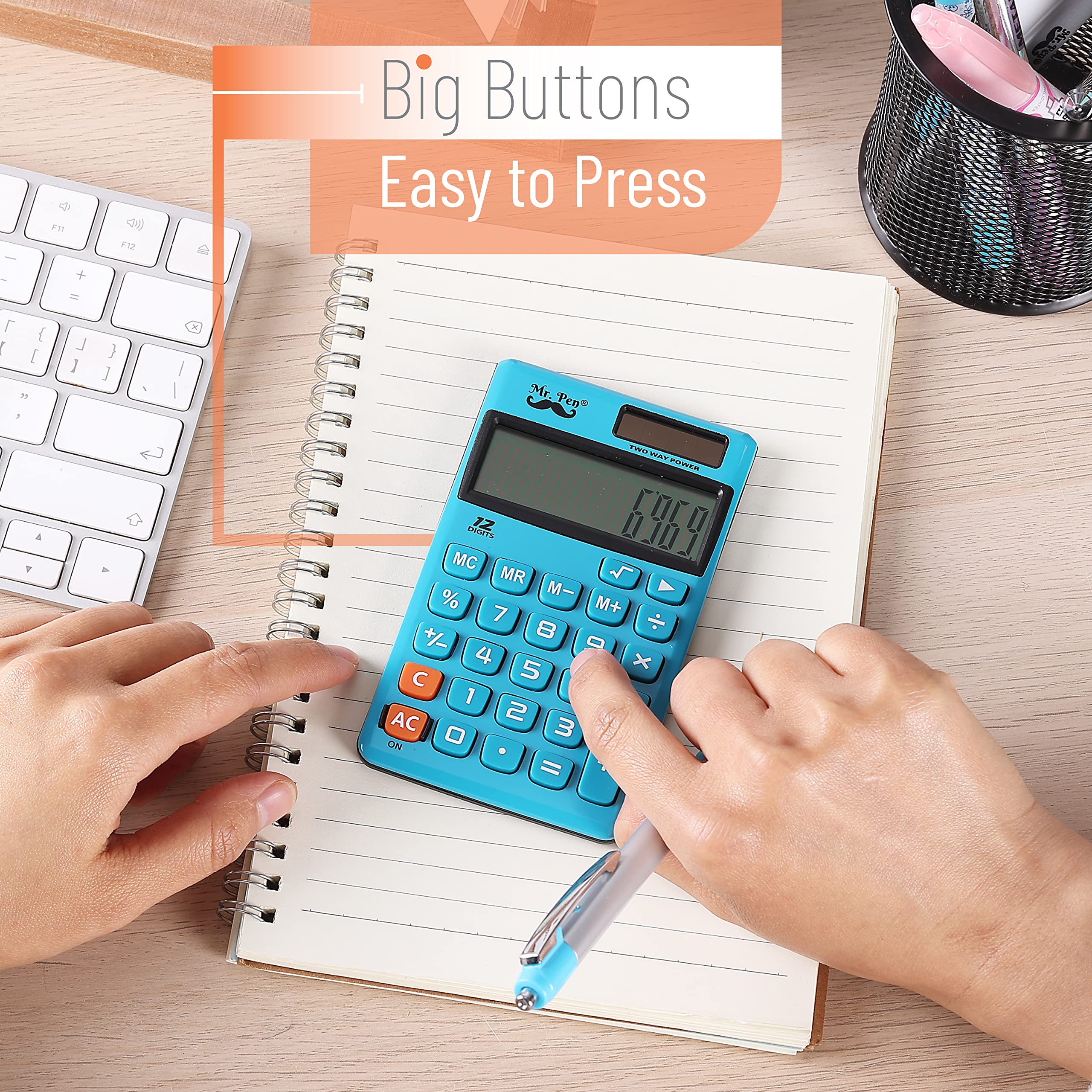 Mr. Pen- Standard Function Calculator, 12 Digits, Solar Calculator, Basic Office Calculators