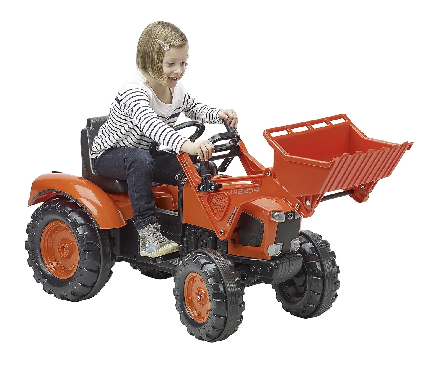 Pedal Cars Kubota M135GX Pedal Tractor w/Front Loader & Rubber Tire