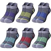 Eyean Boys Athletic Half Cushioned Ankle Socks Kids Cotton Sport Low Cut Socks 6 Pairs