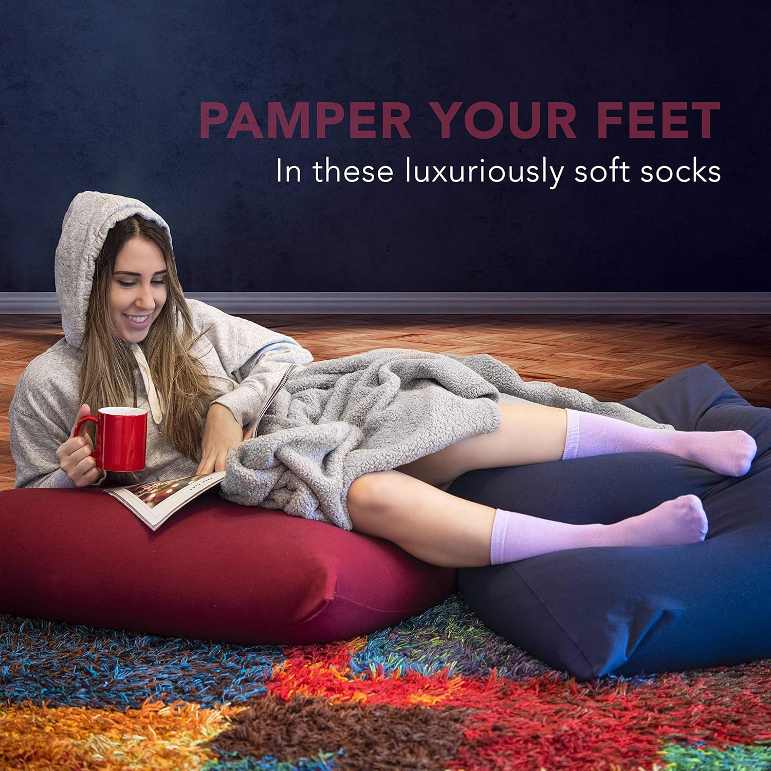6 Pairs Women’s Colorful Cotton Crew Socks Casual Argyle Patterned Fun Socks for Girls Debra Weitzner at  Women’s Clothing store