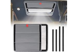 RedCall Rv Skylight Cover Insulator,Rv Vent Covers for Roof,Grey Sun Blackout Fabric (16 x 16 inch),Camper Accessories for Inside
