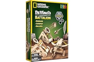 BLUE MARBLE NATIONAL GEOGRAPHIC Da Vinci Model Kit - Catapult Kit for Kids, 3D Puzzle Building Toy for Boys and Girls, Wood Building Kit for Kids, A Great STEM Project, Engineering Model Kit (Amazon Exclusive)