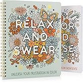 Beautiful Coloring Book Set of 2 for Adult Relaxation - Funny Coloring Books with Floral Designs for a lot of Laughs - The Perfect Stress-Relieving Gift for Women
