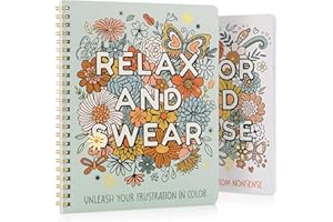ZICOTO Beautiful Coloring Book Set of 2 for Adult Relaxation - Funny Coloring Books with Floral Designs for a lot of Laughs - The Perfect Stress-Relieving Gift for Women