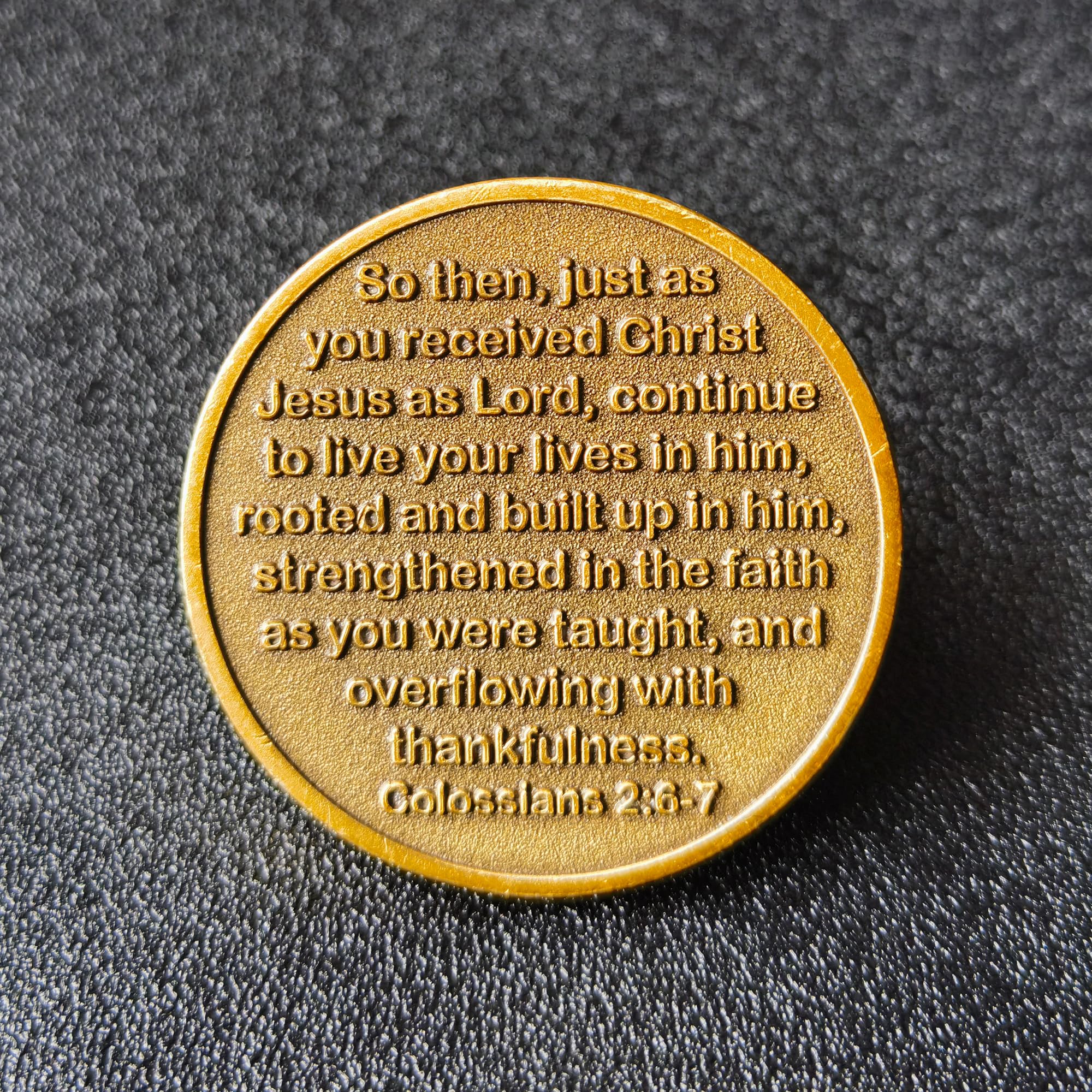 Mua Rooted in Christ Challenge Coin Antique Gold Color Christian Lucky ...