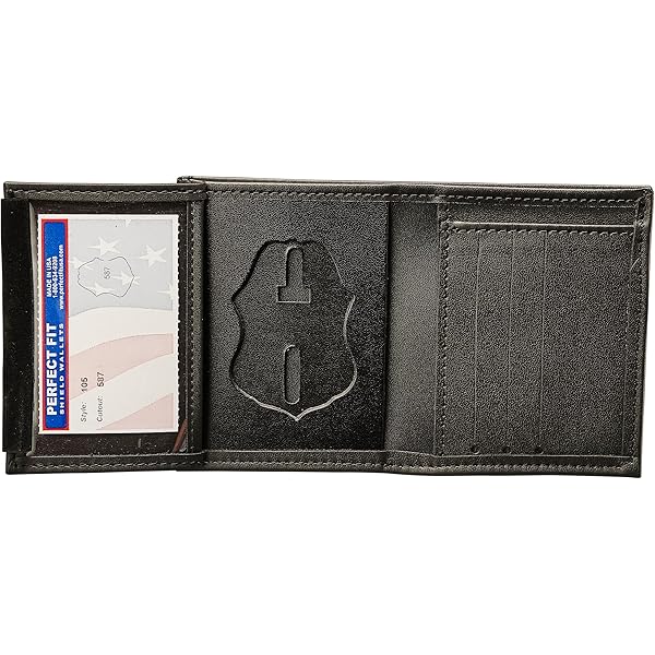  Perfect Fit Shield Wallets ATF Special Agent Badge Wallet Black  Leather Hidden Badge and ID Holder (cutout dk 795) : Office Products