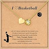 C-leen Softball/Soccer/Volleyball/Basketball Necklace for Girls Women 18k Gold Filled Jewerly Softball/Soccer/Volleyball/Basketball Pendant Necklace Teen Girls Gifts for Girl Women