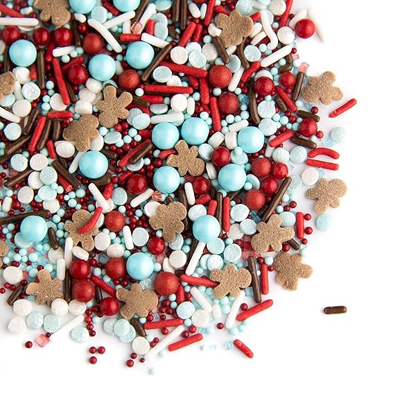 SWEETS INDEED SPRINKLES, GINGERBREAD EDIBLE SPRINKLE MIX, PERFECT FOR CAKE DECORATIONS, BAKING, ICE CREAM, COOKIES, CUPCAKE TOPPER 4 OUNCES