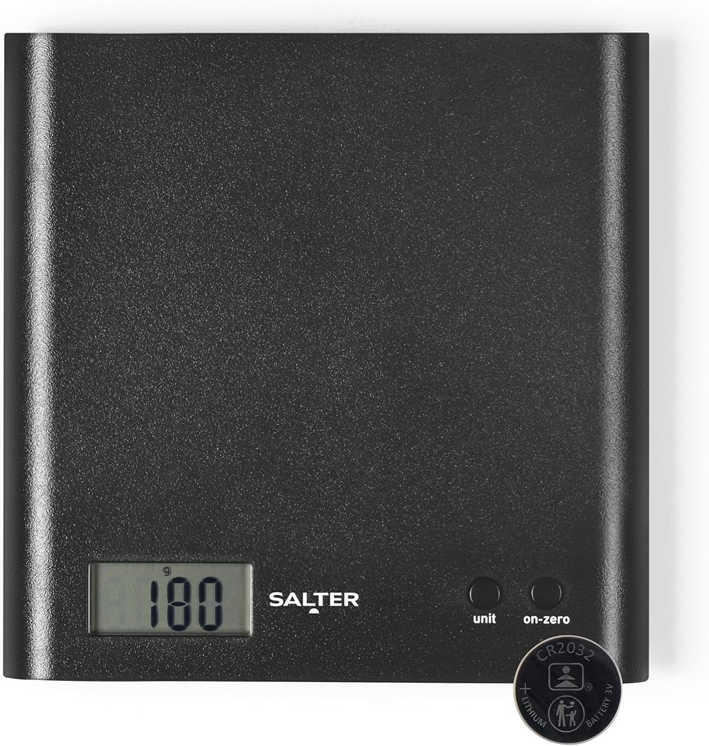 Salter Arc Digital Kitchen Scale 3kg Capacity, Add & Weigh Function, Black
