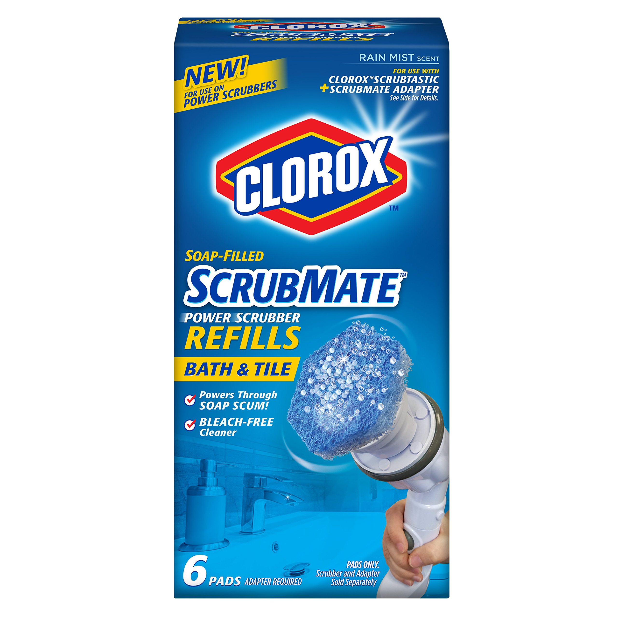 Clorox ScrubMate Bath and Tile Refill Pack; Six BleachFree, Soap