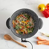 VonShef Electric Wok 5L Non-Stick Pan 1400W 230°C Lid Cool Touch view 2