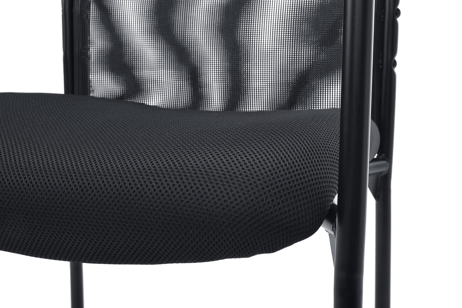 OFM Essentials Collection Mesh Back Upholstered Side Chair with Arms, in Black: Furniture & Decor