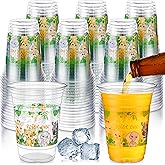 Jinei 60 Pcs Baby Shower Supplies 16 oz Birthday Party Plastic Cups Bulk Disposable Cups for Baby Shower Birthday Party Favors Gender Reveal Decorations (Wild One)
