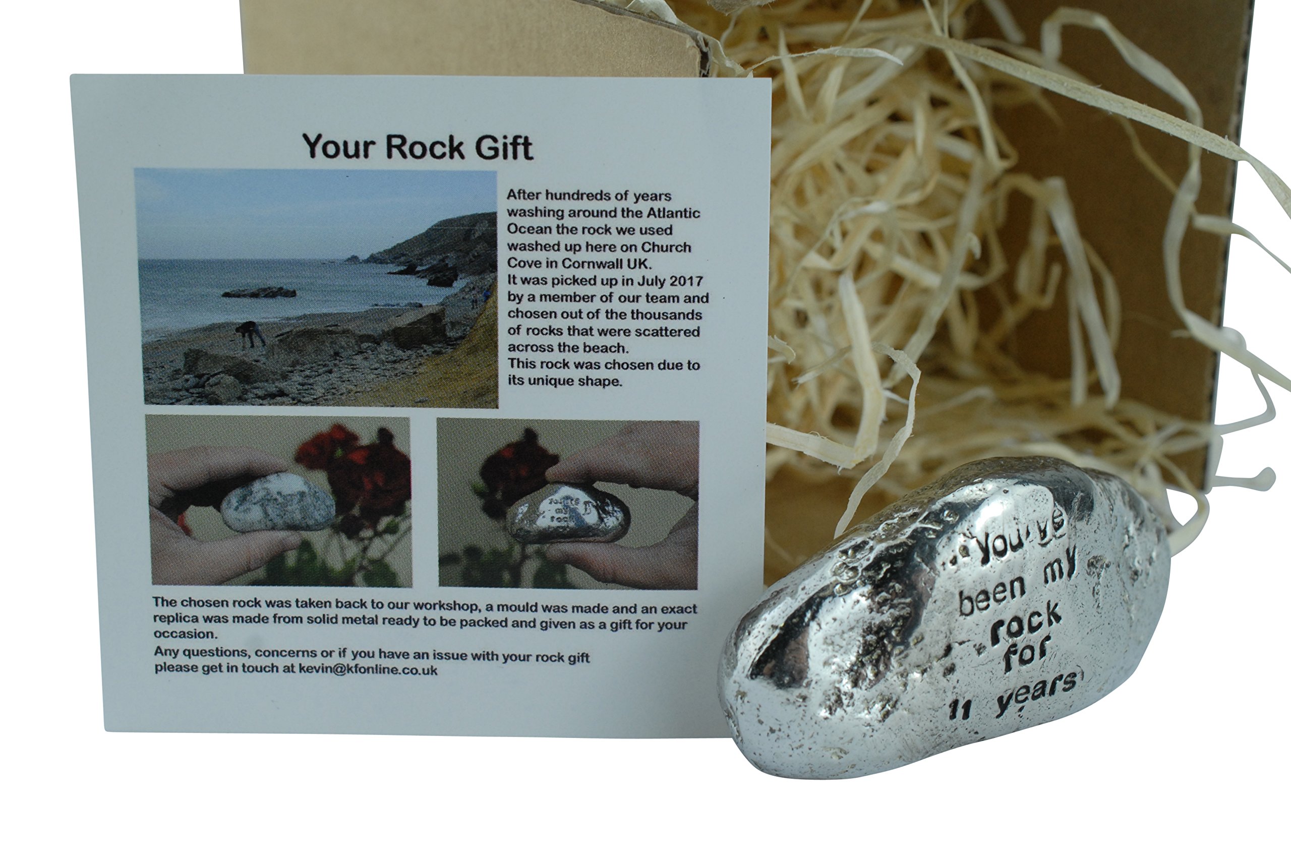 11th For Men or Women Ornament - You've Been My Rock For 11 Years - Solid Metal Heavy Rock