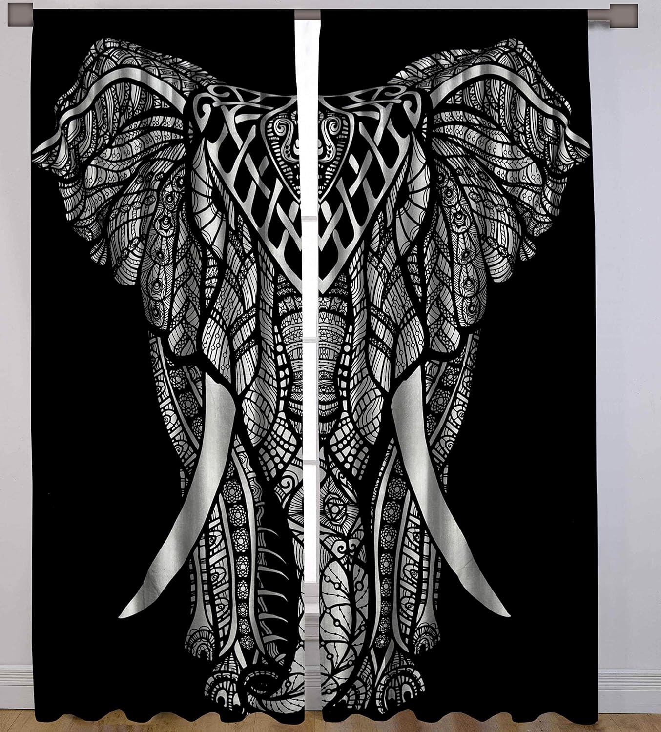 Buy Handicraft Palace Elephant Printed Drapes Curtain Cotton