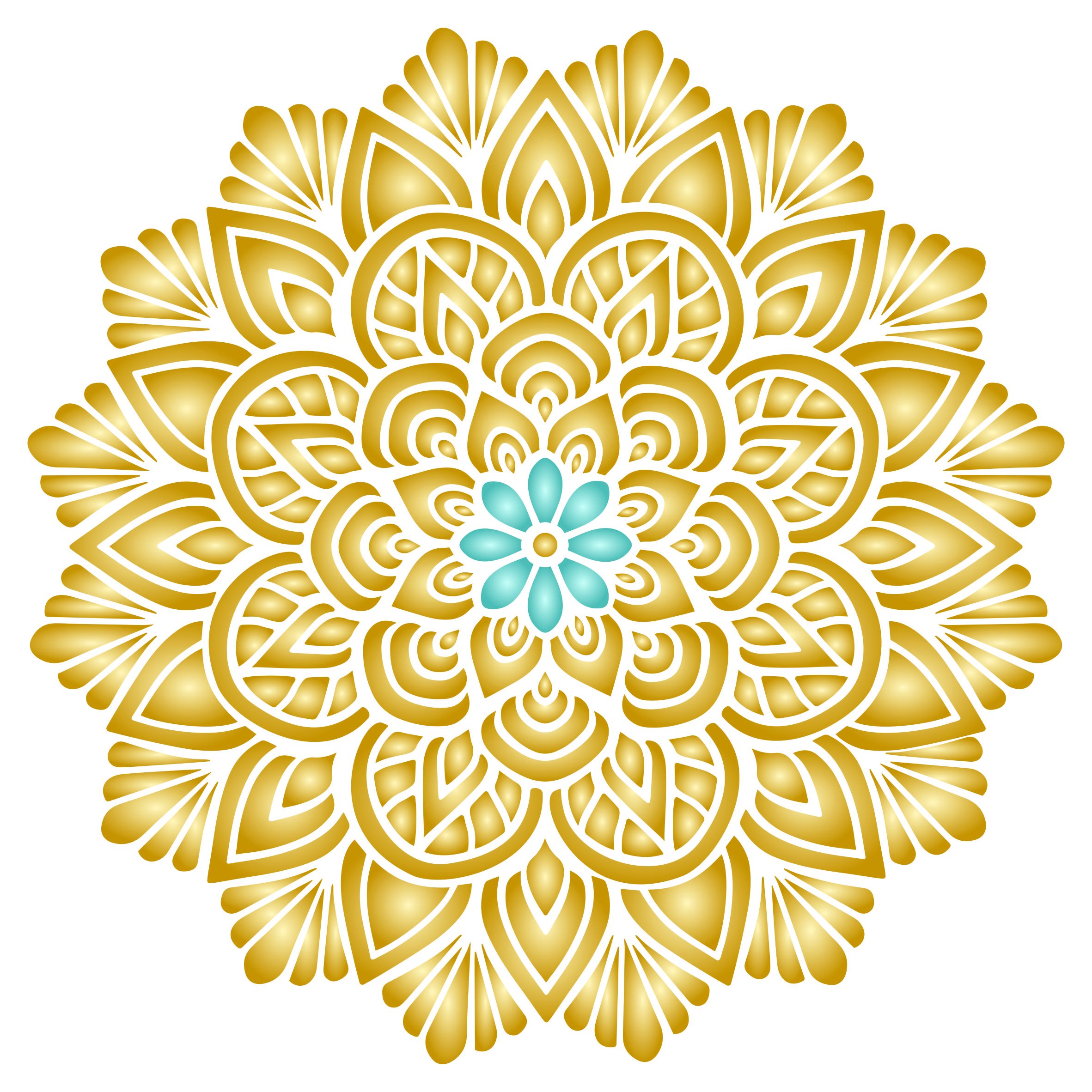 Lotus Mandala Stencil - 16.5 x 16.5cm (S) - Reusable Asian Aum Indian Mantra Sanskrit Hindu Spiritual Wall Stencil Template