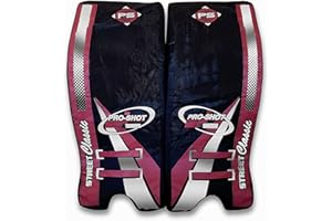 Linwood Hockey Goalie Pads, Burgundy/Silver/Black, 23"