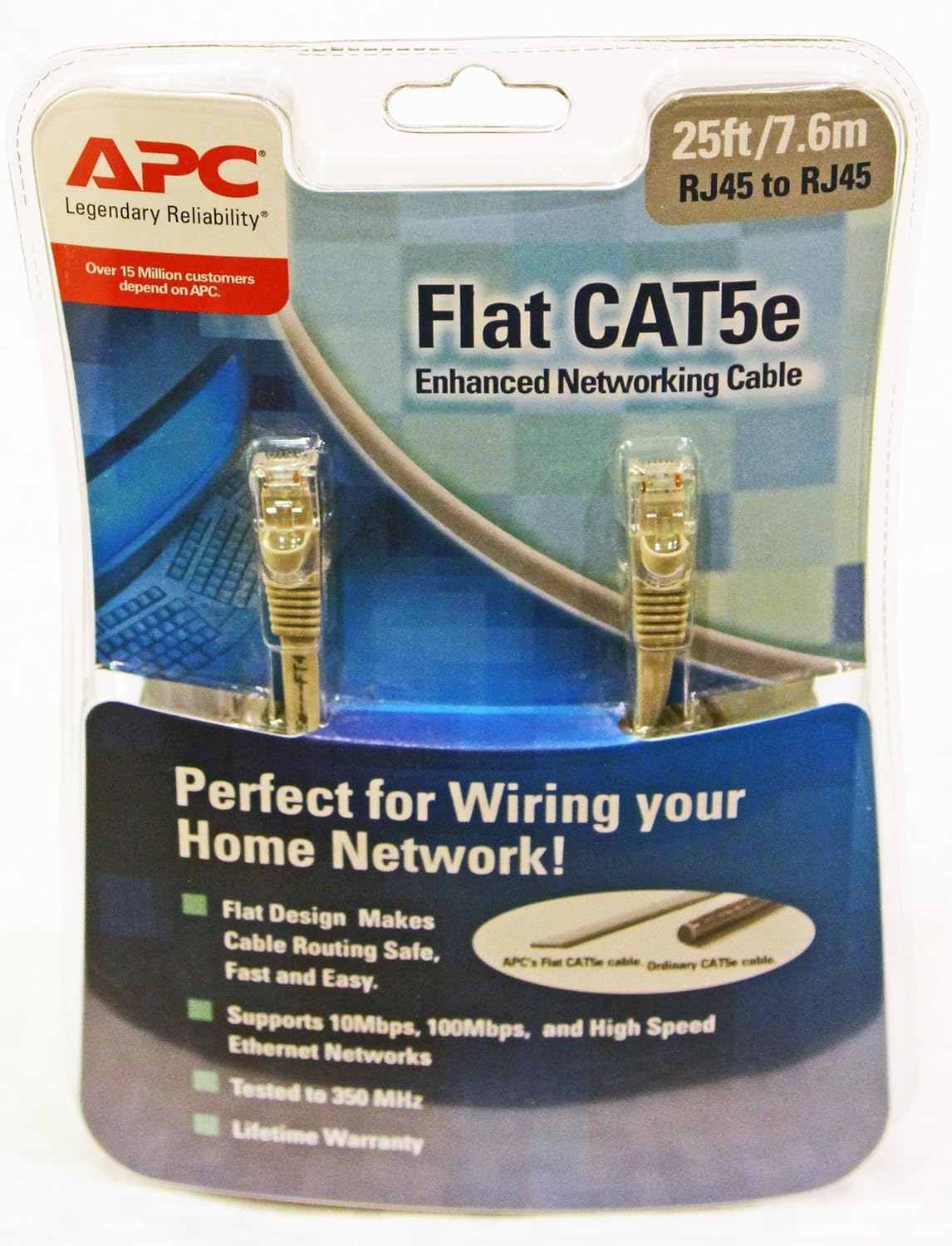 25 Flat CAT5e Enhanced Networking Cable Cables & Interconnects