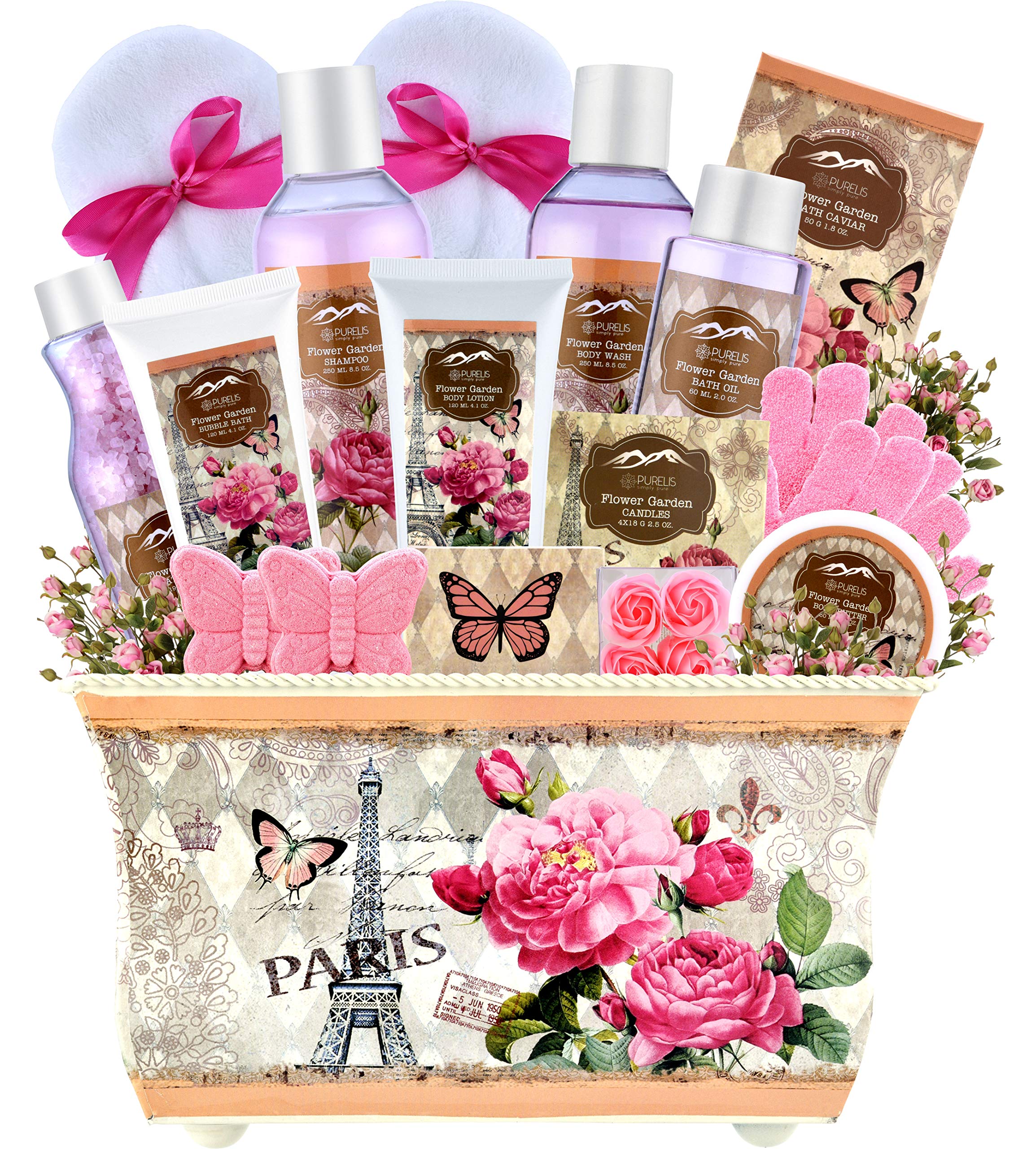 Luxury Spa Gift Basket, PURE Spa Basket Bath and Body Gift Set. Pear