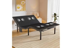 AMADA HOMEFURNISHING Amada Queen Adjustable Bed Frame with Massage, Head & Foot Incline, Wireless Remote, 4 Built-in USB Ports, LED Night Light, 4 Height-Adjustable Legs, Electric Bed Base, 01B-Q1