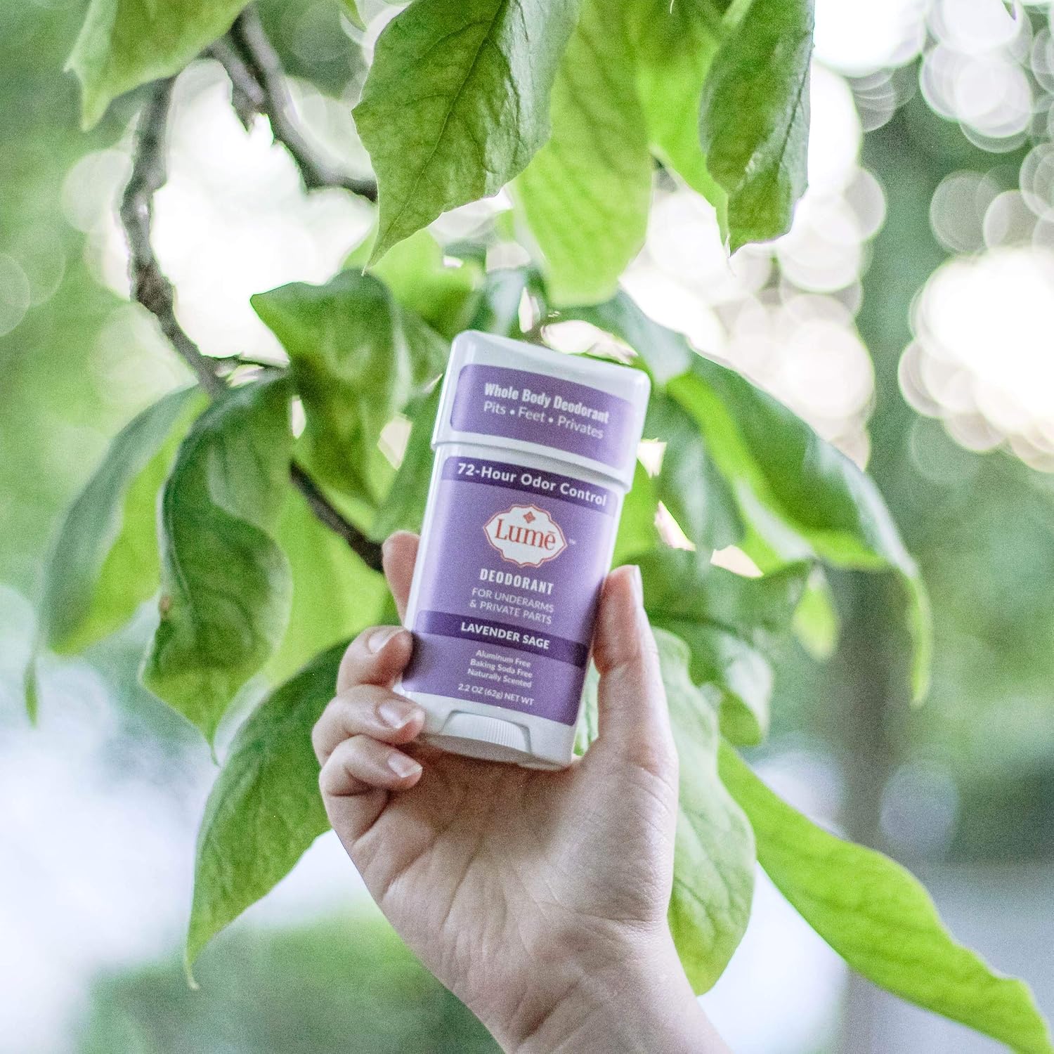 Lume Natural Deodorant - Underarms and Private Parts - Aluminum Free, Baking Soda Free, Hypoallergenic, and Safe For Sensitive Skin - 2.2 Ounce Stick Two-Pack (Lavender Sage) : Beauty