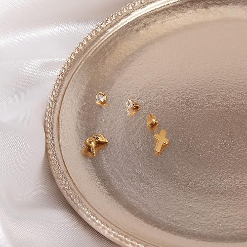 BodyAce 16g Crystal Micro Dermal Tops, Stainless Steel Dermal Base