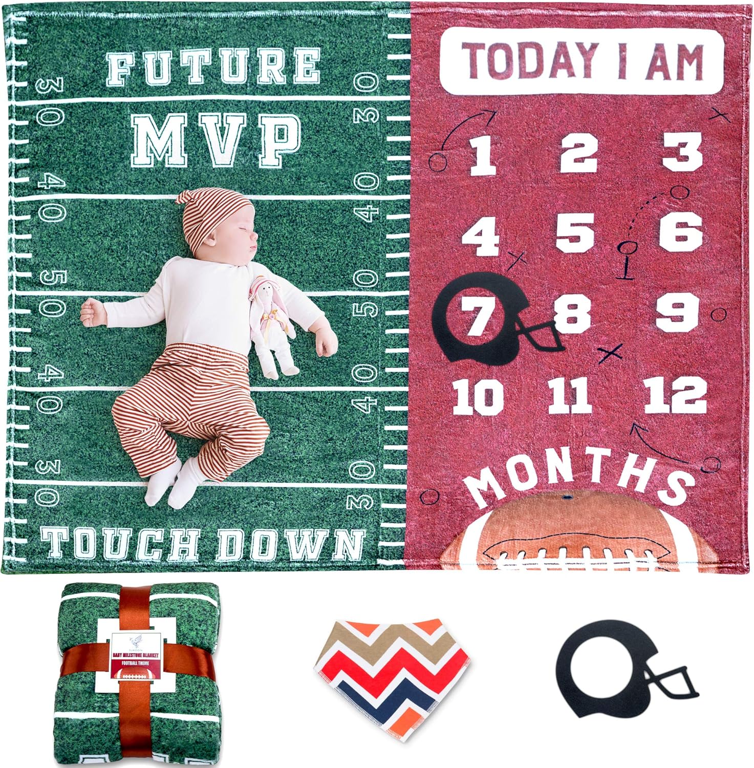 personalized baby monthly milestone blanket