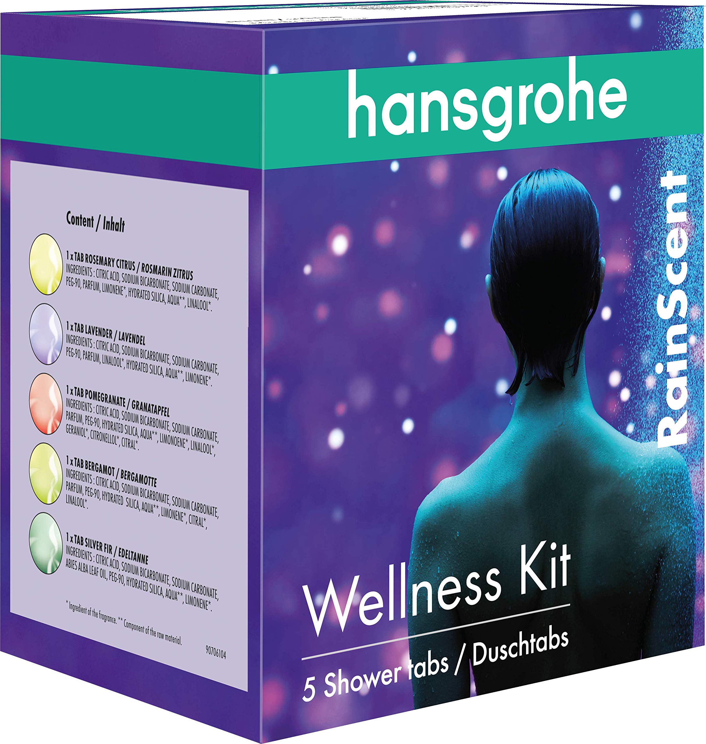 Hansgrohe 21146000 RainScent Wellness Kit Mix (5-er Verpackung Duschtabs), 5 Tabs