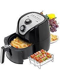 Secura Electric Hot Air Fryer Extra Large Capacity Air Fryer and additional accessories; Recipes and skewers accessory set