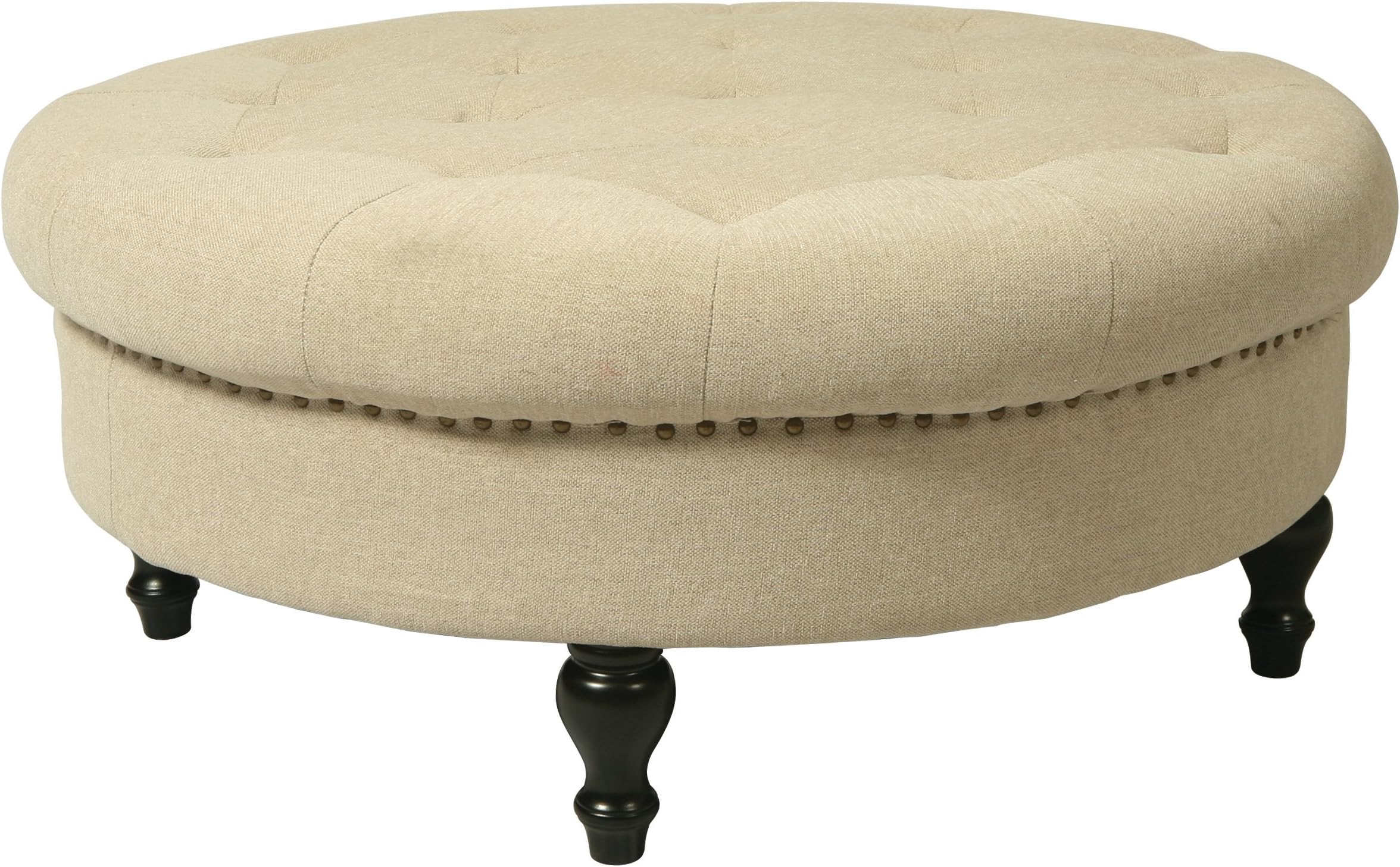 Impacterra Ytterbium Ottoman Feher Black/Cream My Linen