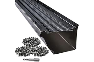 LEAFTEK DIY GUTTER GUARDS LeafTek Gutter Guards for Leaves - Heavy-Duty Aluminum Protection System with Vented Raised Ridge Edge - American-Made Shield Covers for Gutters - DIY-Friendly Leaf Barrier Black, 8" Sample