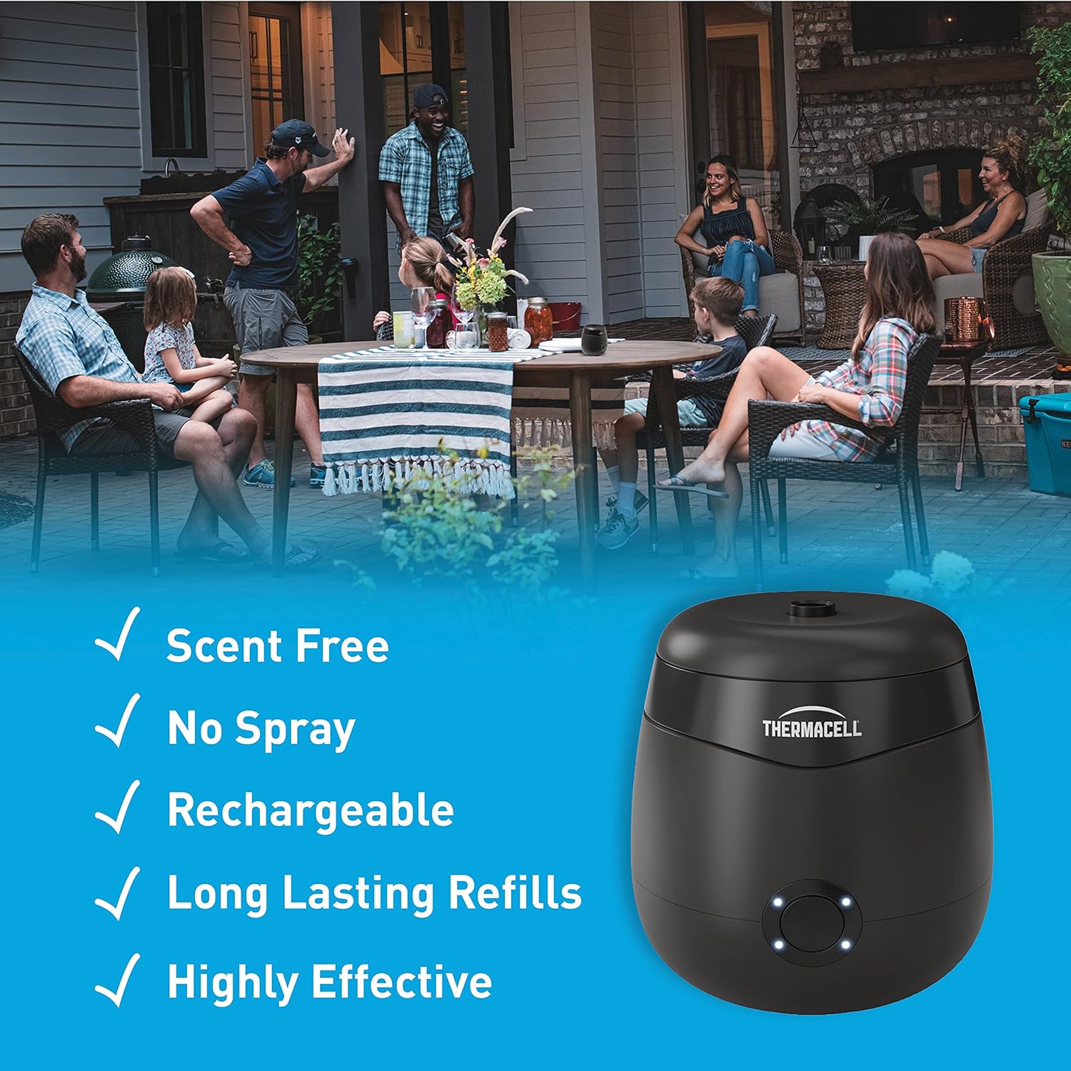 Thermacell E55 Rechargeable Mosquito Repeller; Highly Effective Rechargeable Mosquito Repellent, Black : Sports & Outdoors