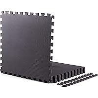 AmStaff Fitness Interlocking Foam Floor Tiles - Heavy Duty Water Proof EVA Foam Mats, Puzzle Flooring Mats for Gym, Play Area