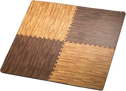 Amazon Com Hemingweigh Printed Wood Grain Interlocking Foam Anti