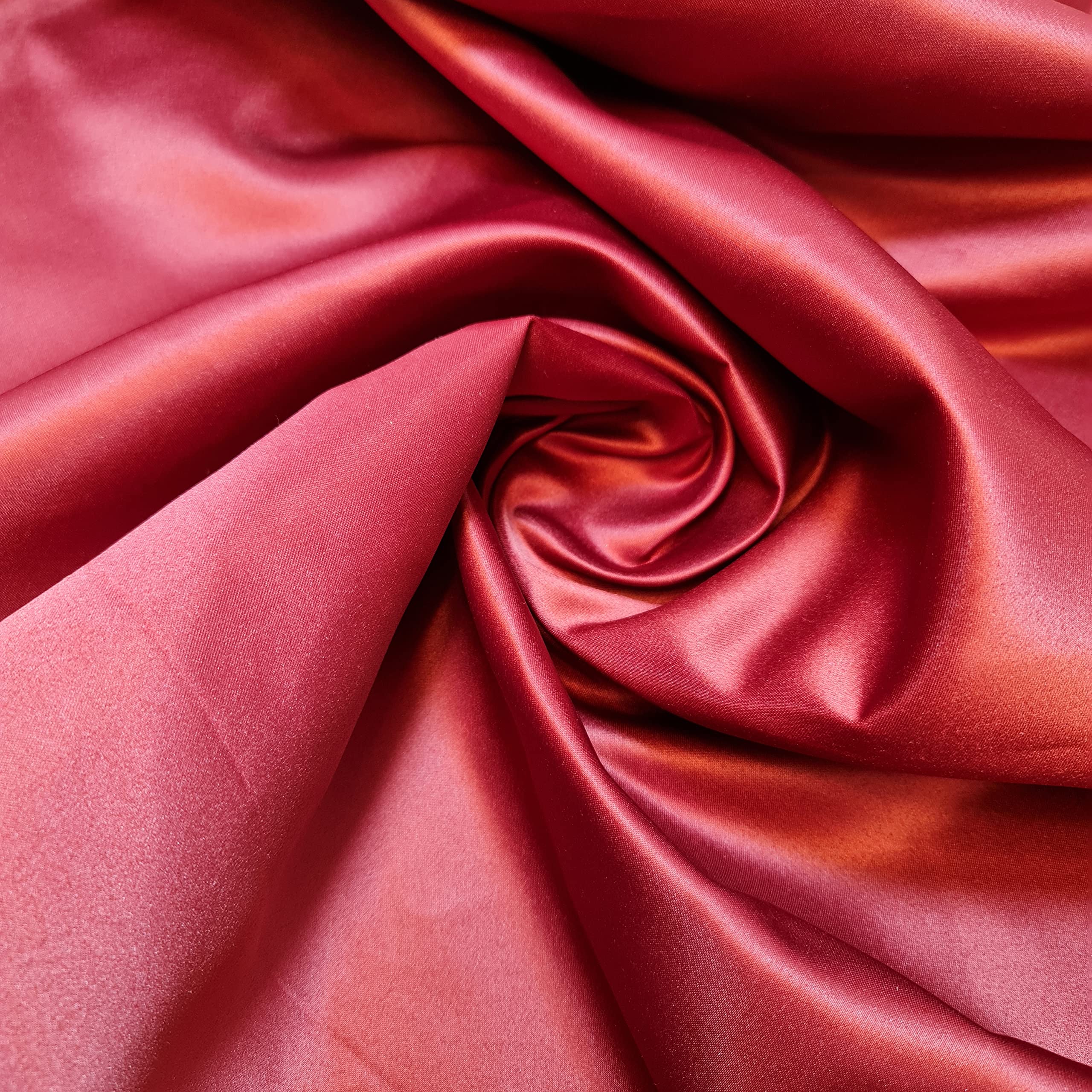 Premium Dull Duchess Bridal Satin Fabric Bridal Dress Prom Material Crepe Back (Pre Cut 1 Meter - Wine/Deep Red)