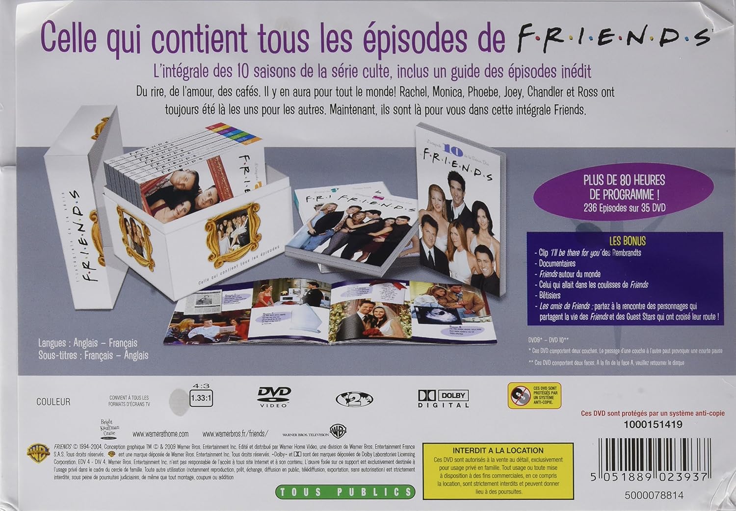 Friends L Integrale Saisons 1 A 10 Coffret 35 Dvd Dvd Blu Ray Amazon Fr