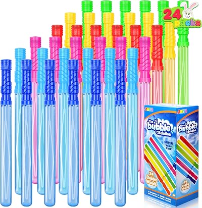 JOYIN 24 Pack 14.6 inch Big Bubble Wands Assortment 4 Colors each (2 Dozen)