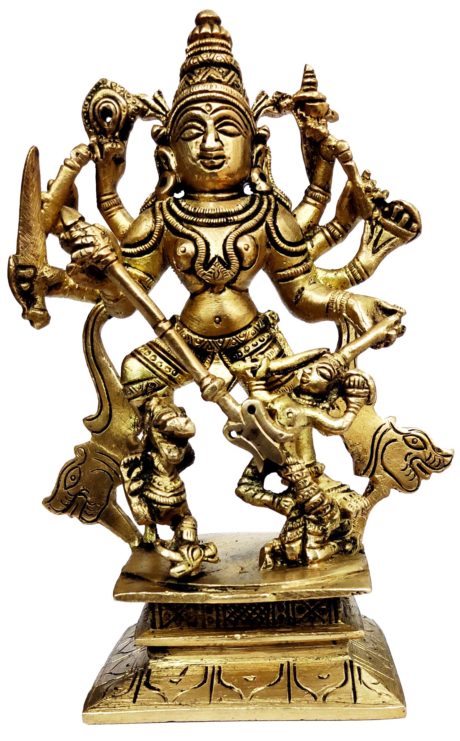 Purpledip Brass Idol Durga (Kali, Parvati, or Adishakti): Rare Collectible Statue (12066)