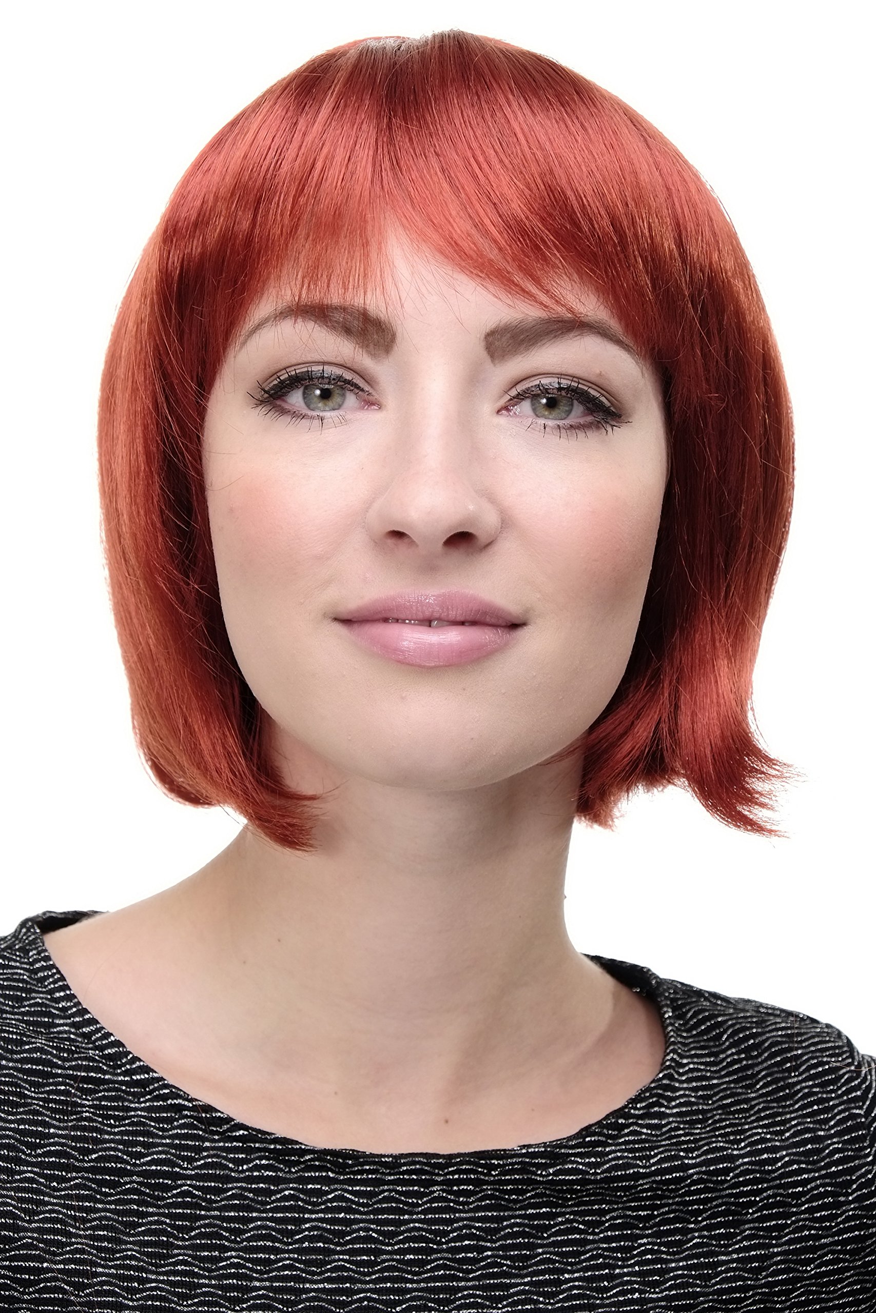 WIG ME UP - Lady Quality Wig Short Page Bob Fringe Bangs red Mix of Reds Strands 703-137 โ image 1