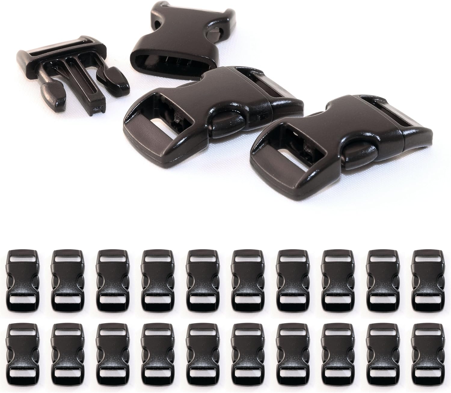 Ganzoo Klickverschluss 15er Set - 3/8'' Steckverschluss Für Paracord & Halsbänder